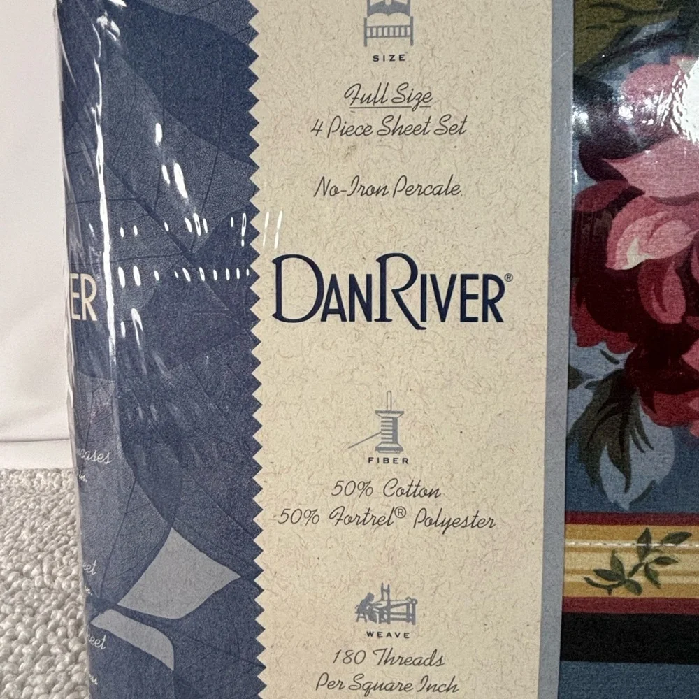 VTG Dan River “Janine”‎ Full Size 4 Piece Sheet Set No-Iron Percale 180TC NWT